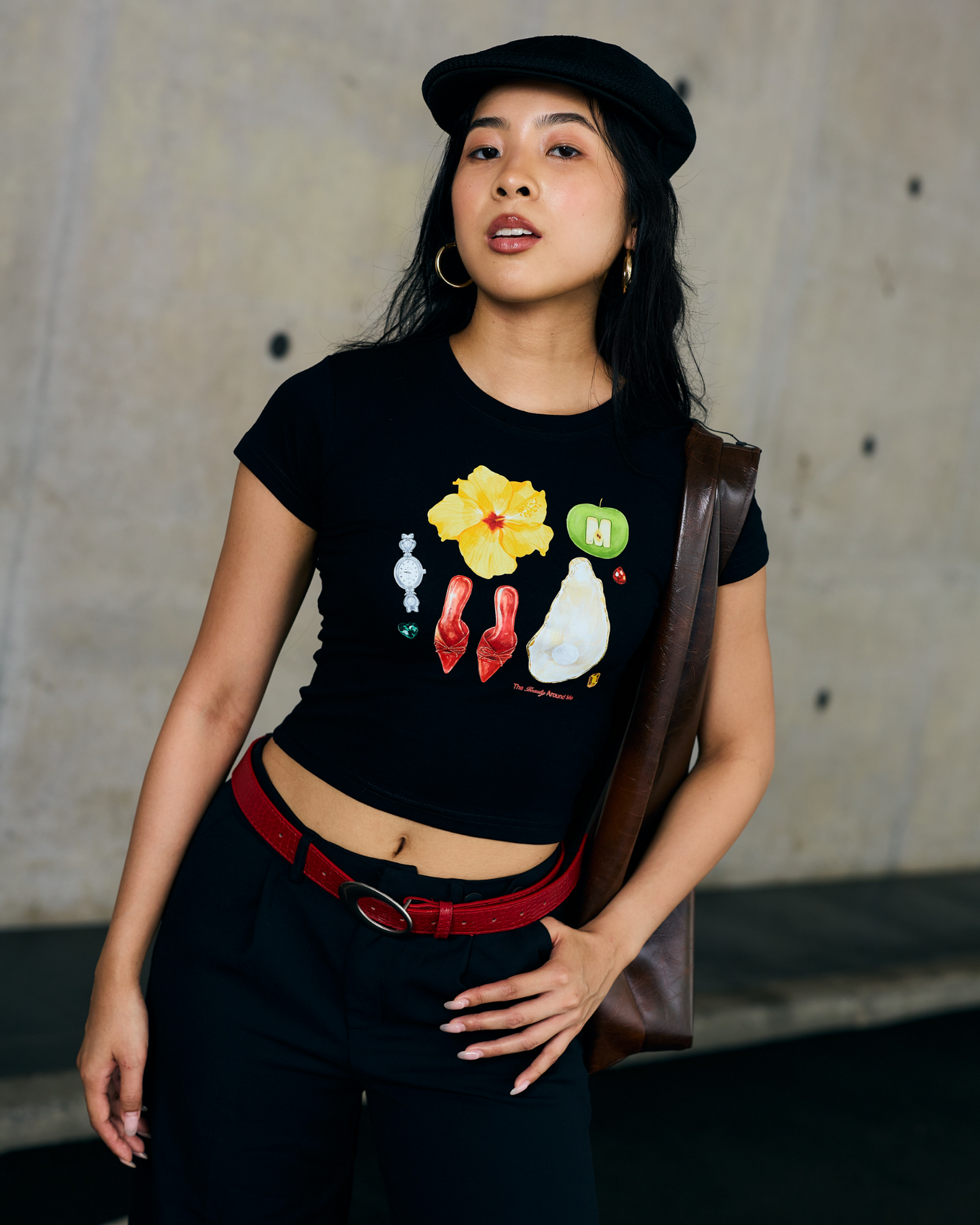 "Beauty Around Me" Baby Tee (Black)