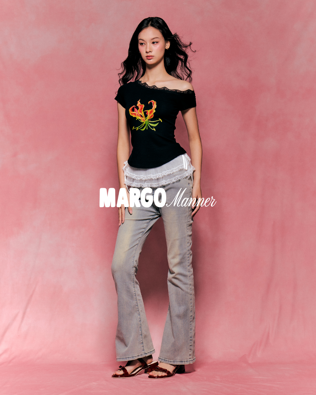 Gloriosa Lace Top - Black