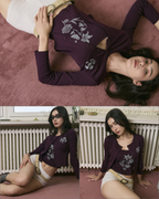 [ETA: END AUG] Love Letter Cardigan Set in Pomegranate (Backorder)