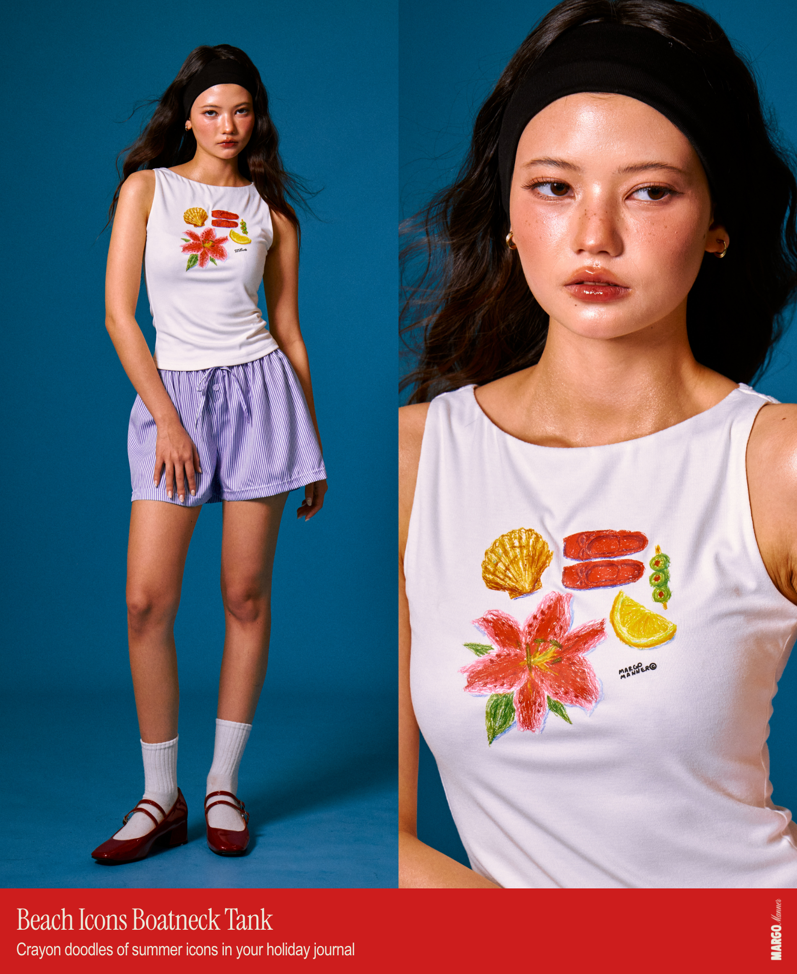 Beach Icons Boatneck Tank