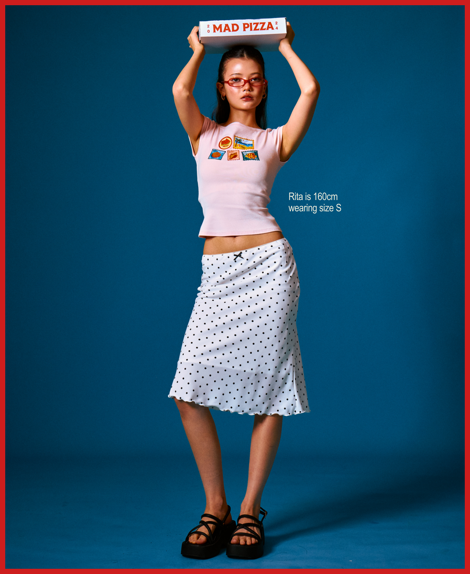 Holiday Stamps Boatneck Tee - Pink