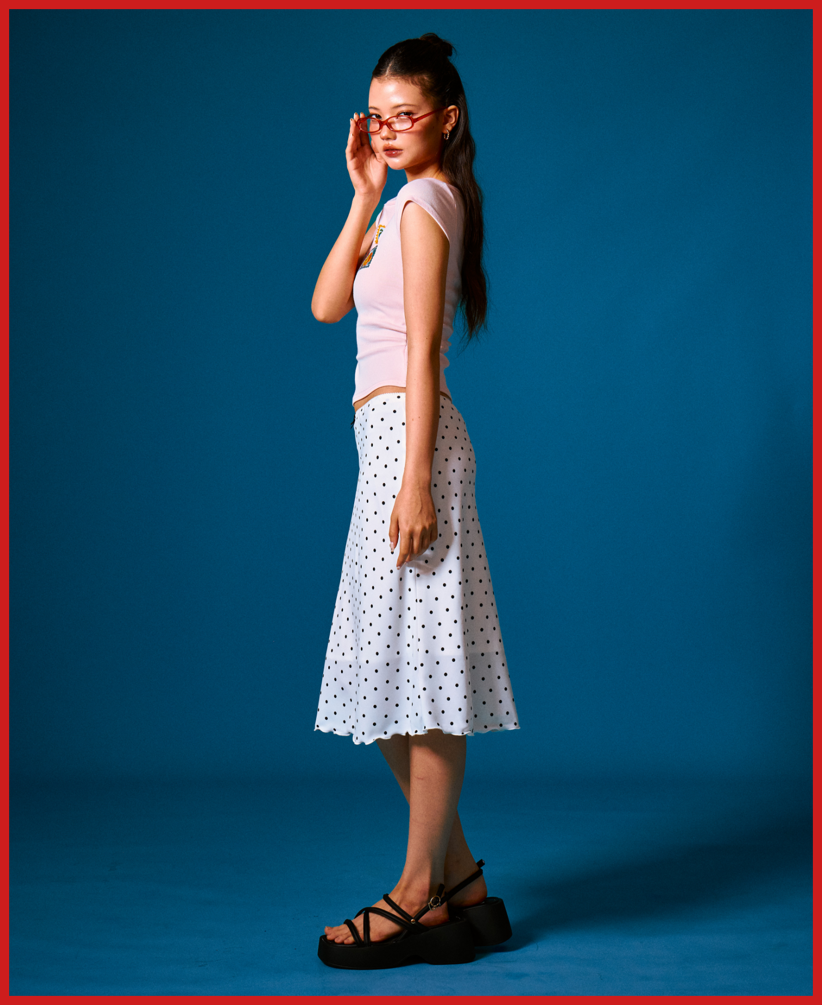 Holiday Stamps Boatneck Tee - Pink