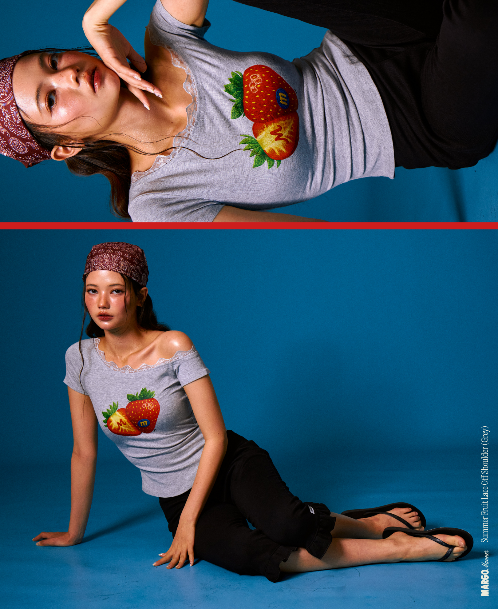 Summer Berry Lace Top - Grey