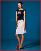 [ETA: END AUG] Holiday Stamps Boatneck Tee in Navy (Backorder)