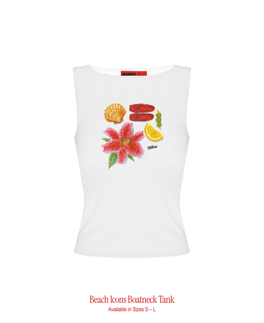 Beach Icons Boatneck Tank
