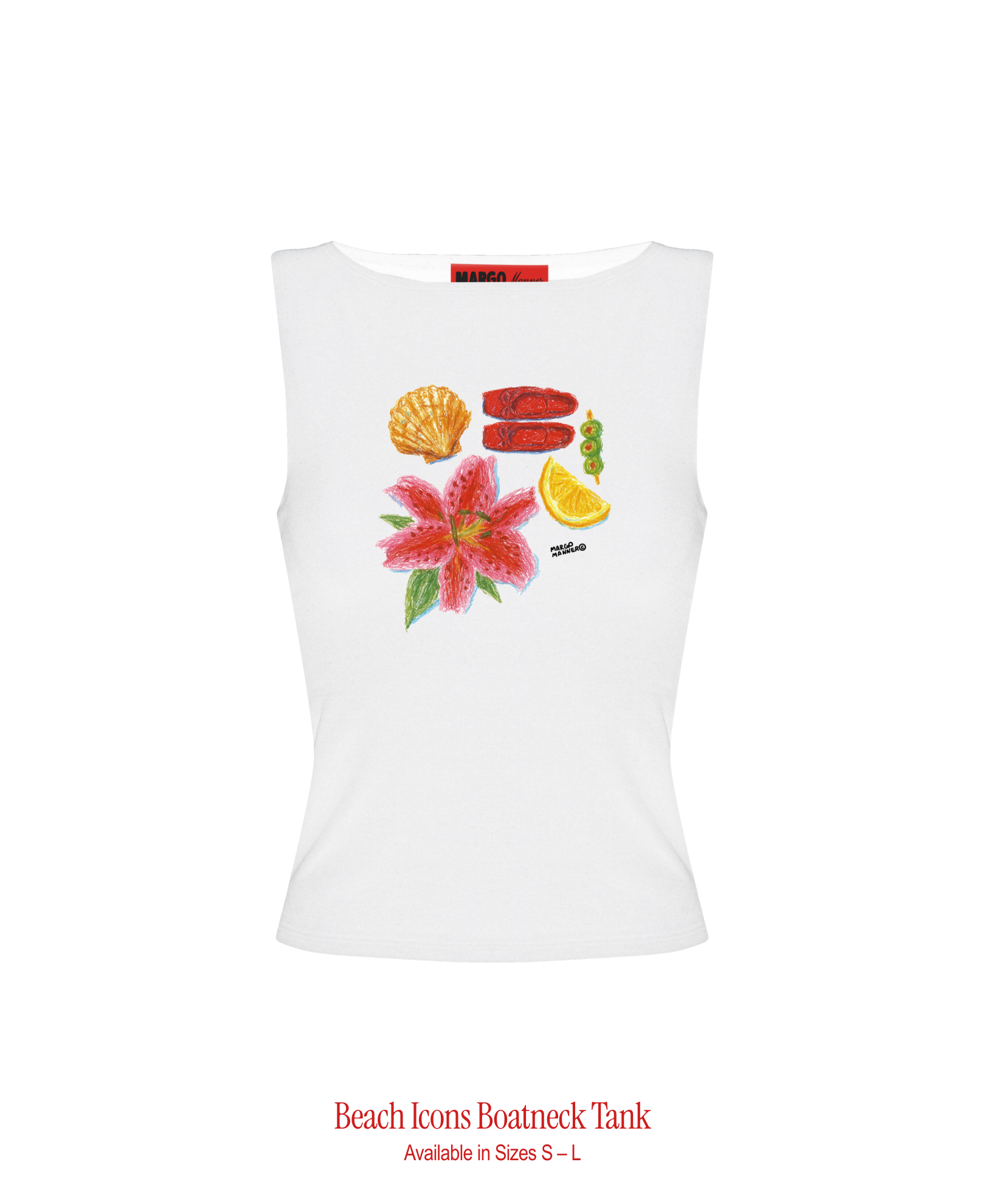 Beach Icons Boatneck Tank