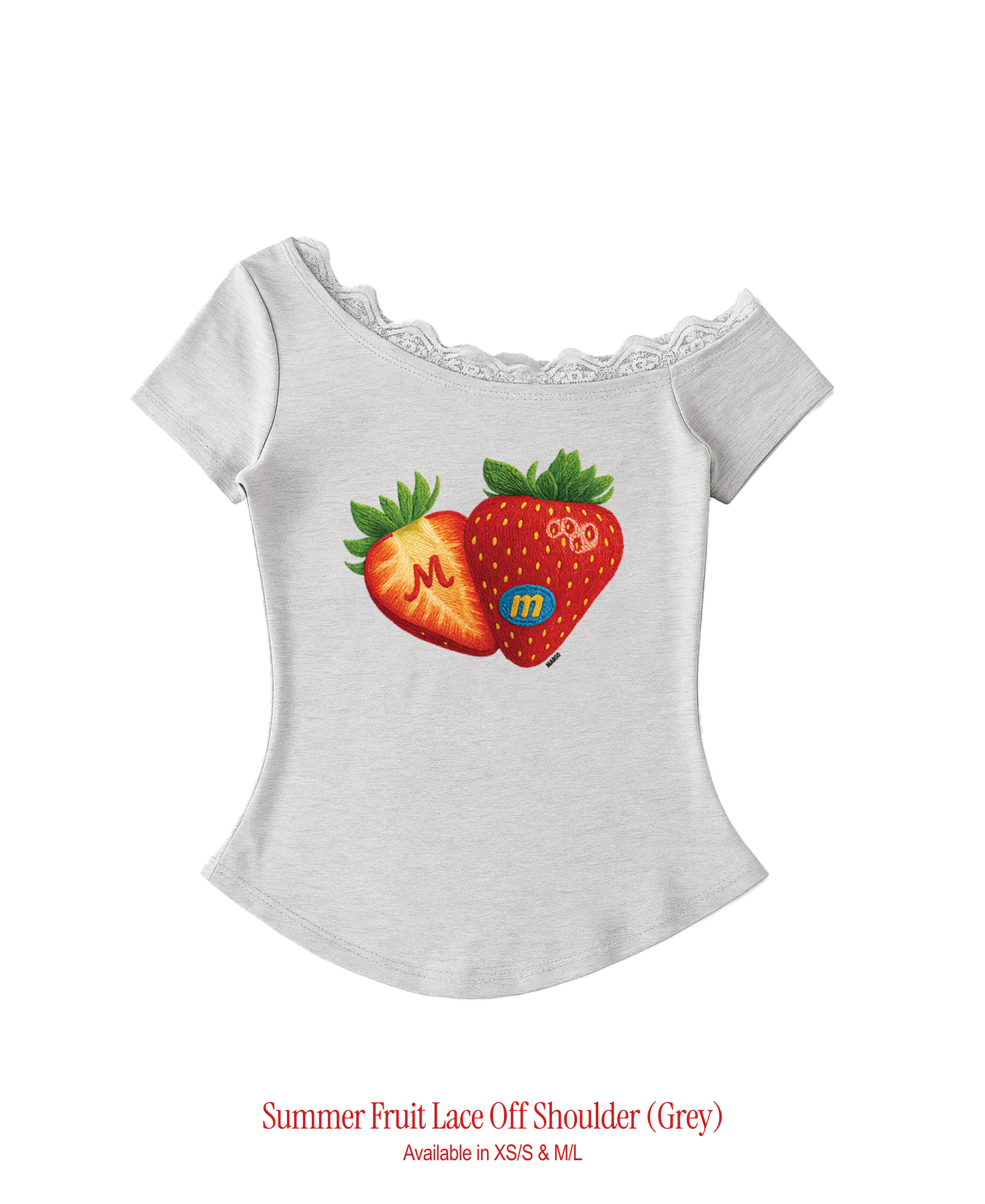 Summer Berry Lace Top - Grey