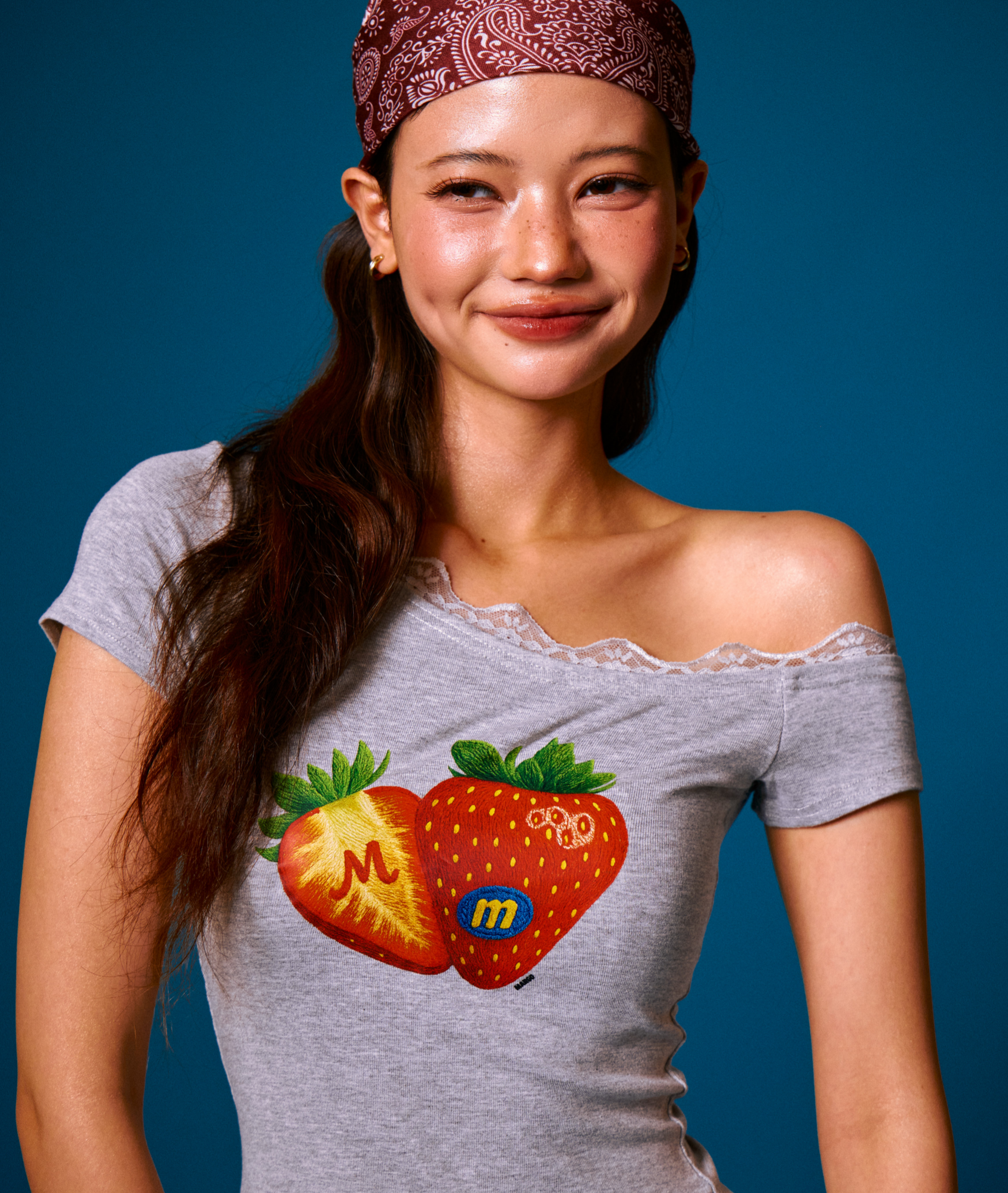 Summer Berry Lace Top - Grey