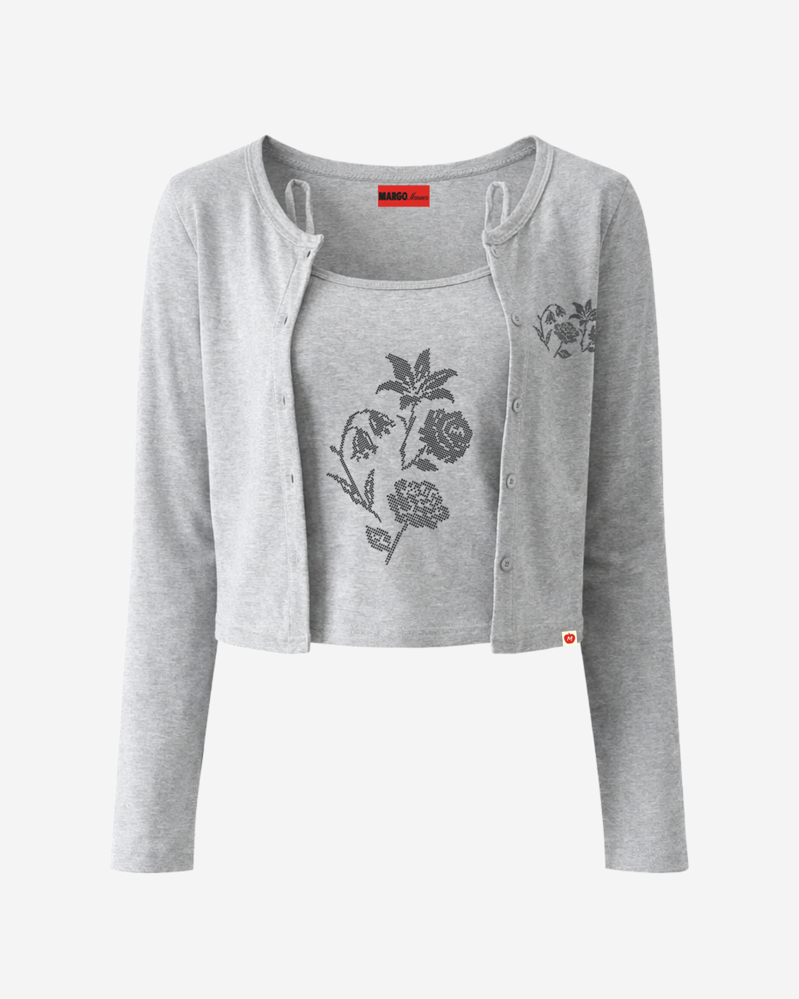 Love Letter Cardigan Set (Grey)
