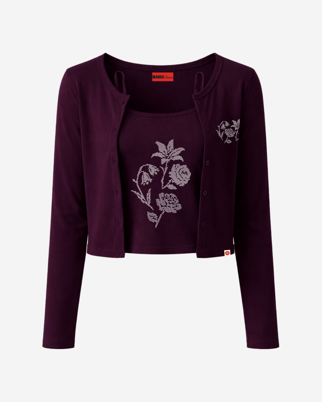 Love Letter Cardigan Set (Pomegranate)
