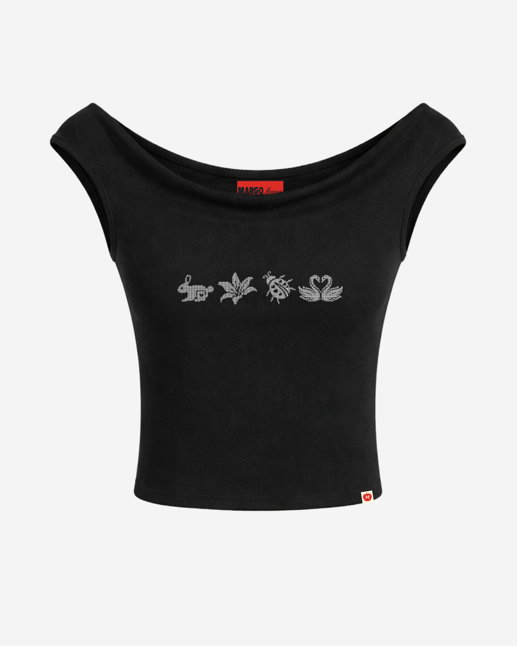 Fauna Open-Back Cap Sleeve Top (Black)