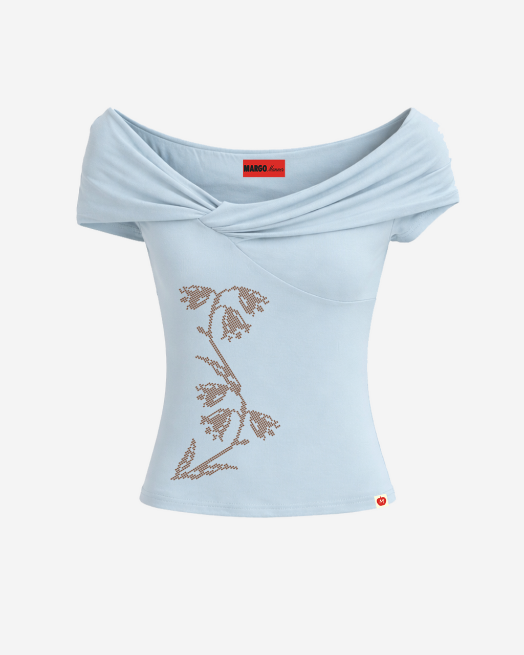 Tulipmania Off-Shoulder Top (Blue)