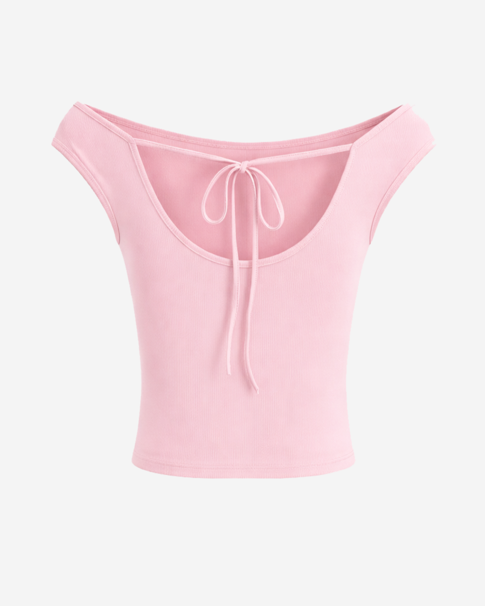Valentine Open-Back Cap Sleeve Top (Soft Pink)
