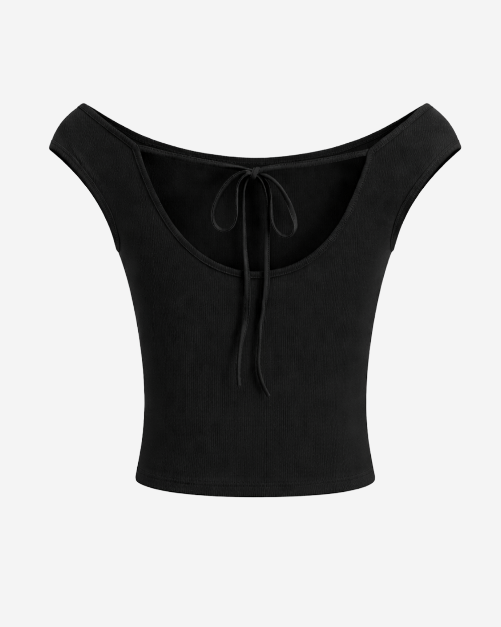 Fauna Open-Back Cap Sleeve Top (Black)