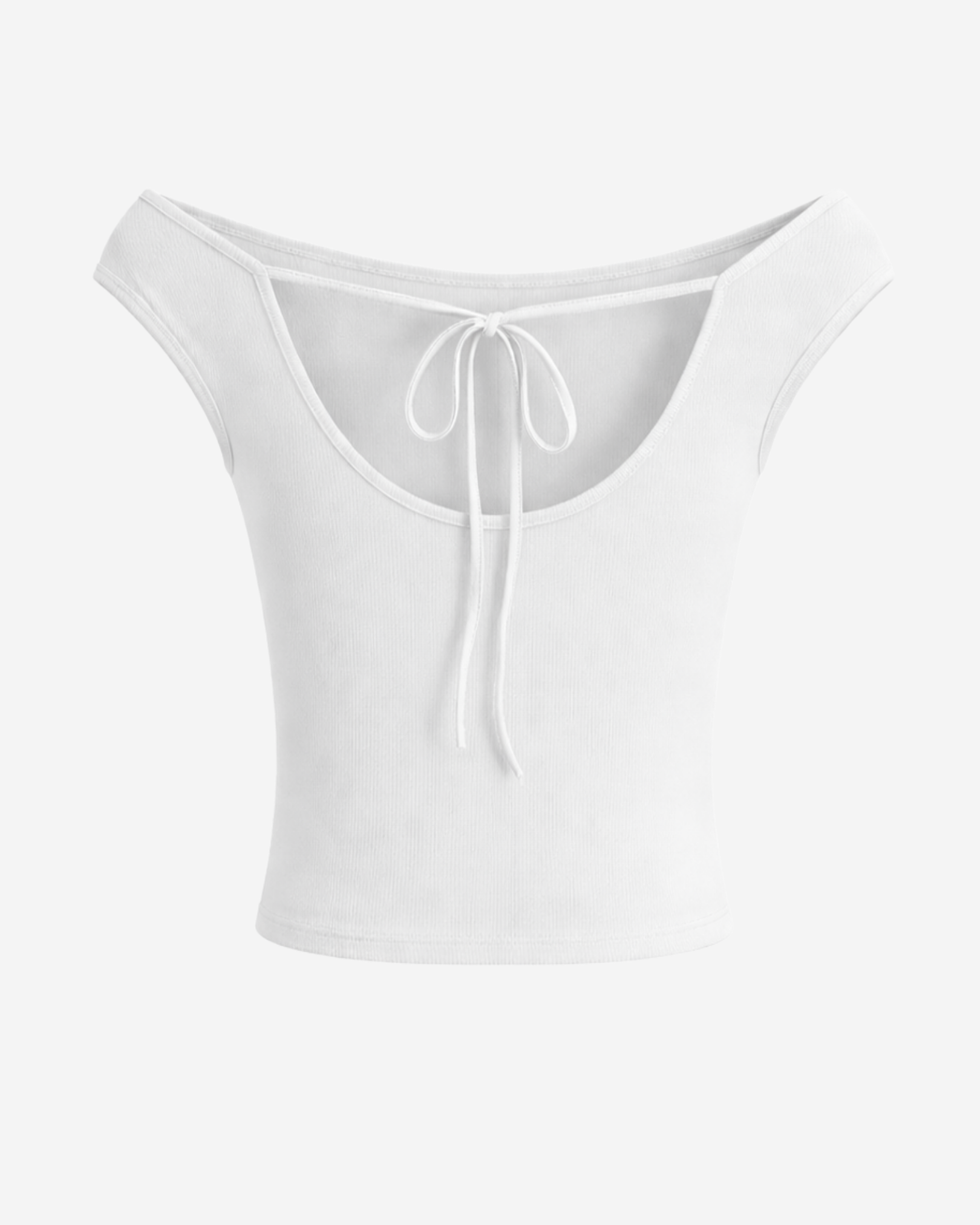Valentine Open-Back Cap Sleeve Top (White)