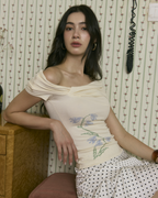 [ETA: END AUG] Tulipmania Off-Shoulder Top in Buttercream (Backorder)