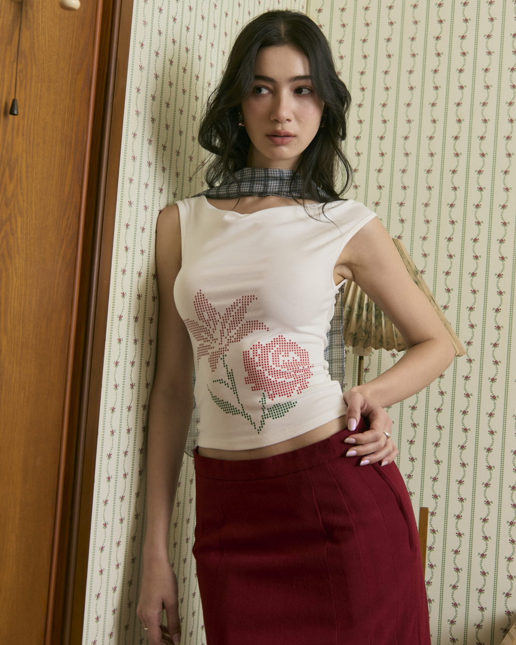 Valentine Open-Back Cap Sleeve Top (White)