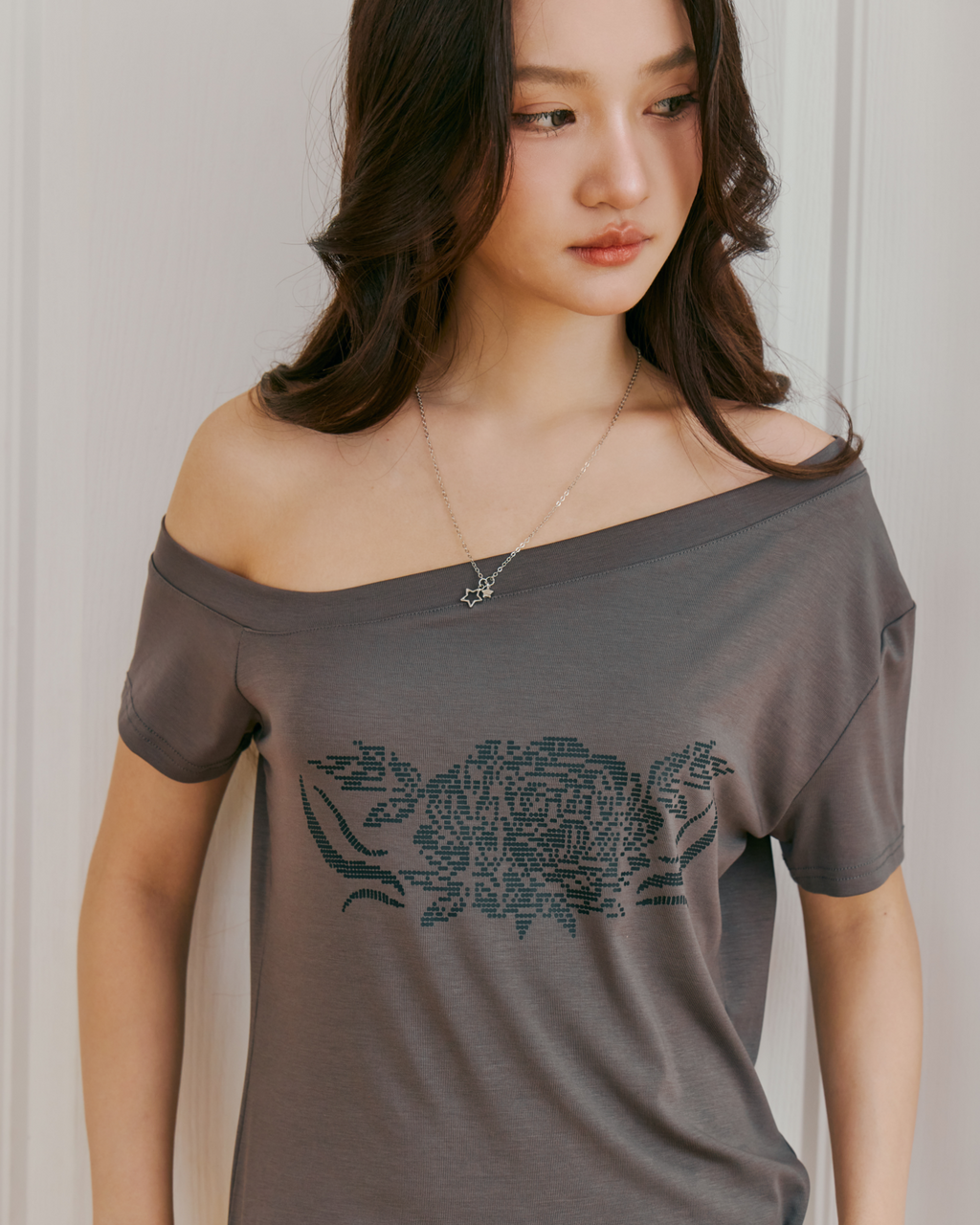 Briar One Shoulder Cloud Top (Grey)