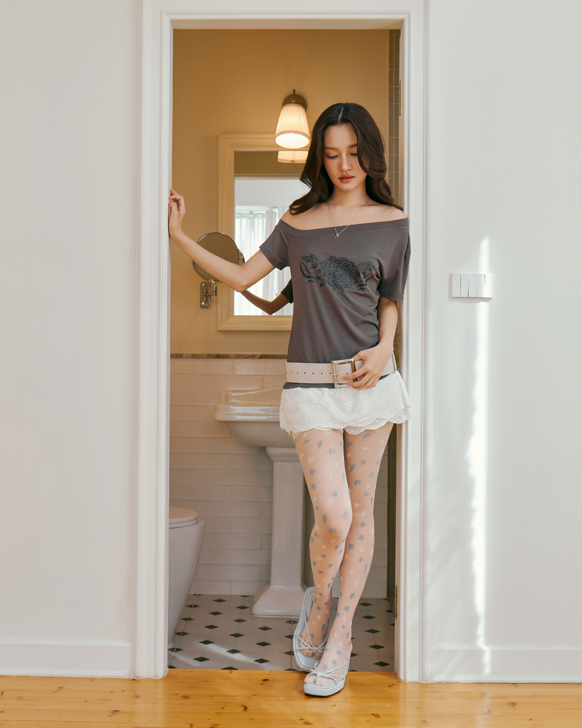 Briar One Shoulder Cloud Top (Grey)