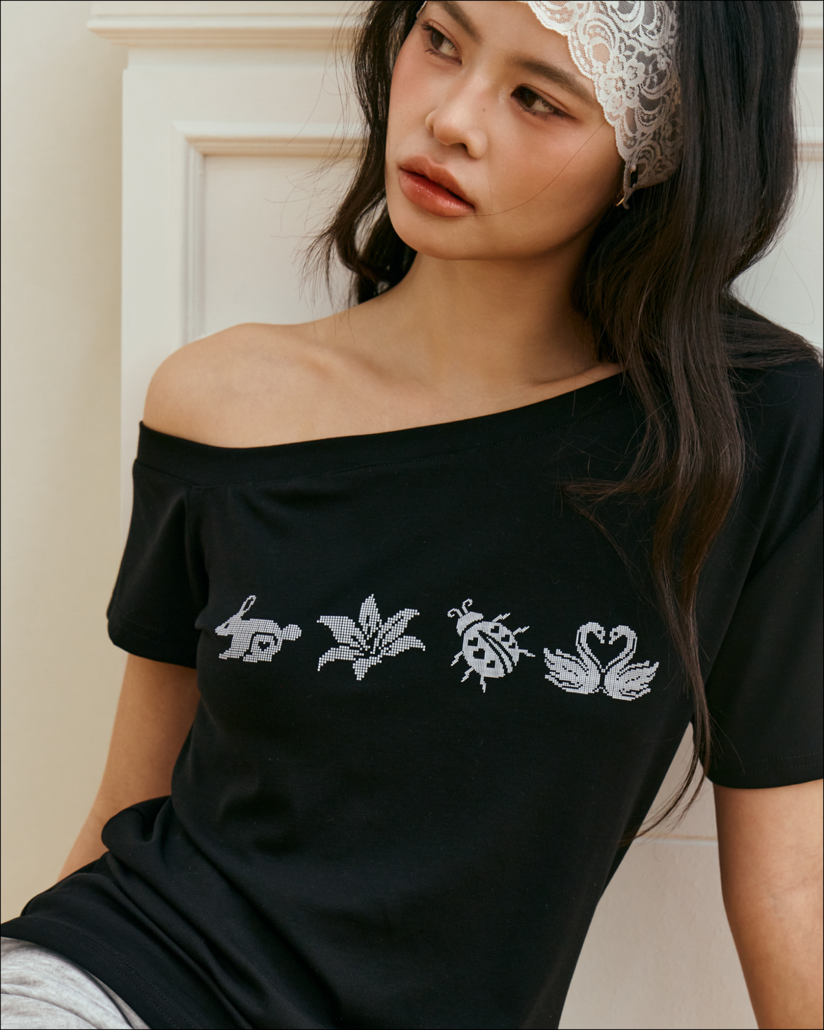 Fauna One Shoulder Cloud Top (Black)