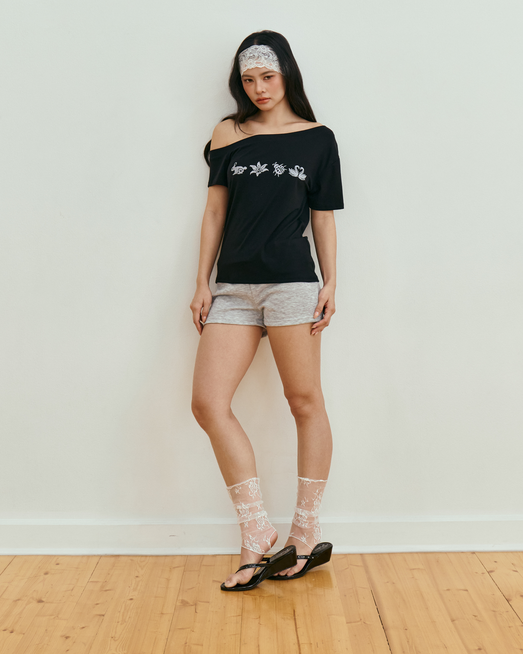 Fauna One Shoulder Cloud Top (Black)