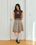 Peony Boatneck Top (Brown)