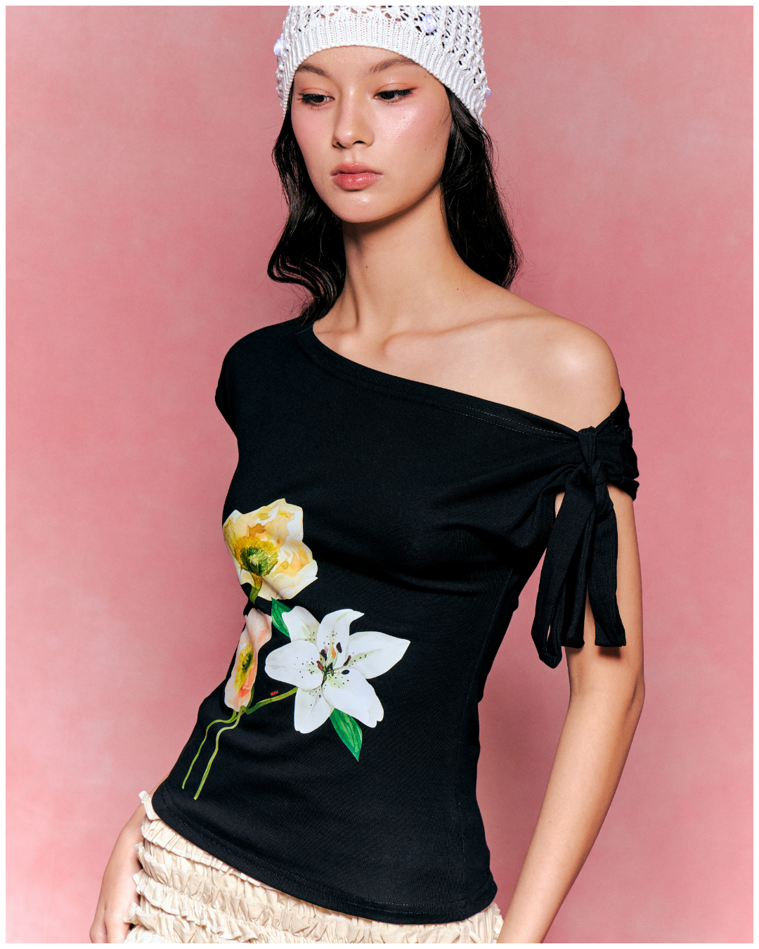 Poppies 2-Way Top (Black)
