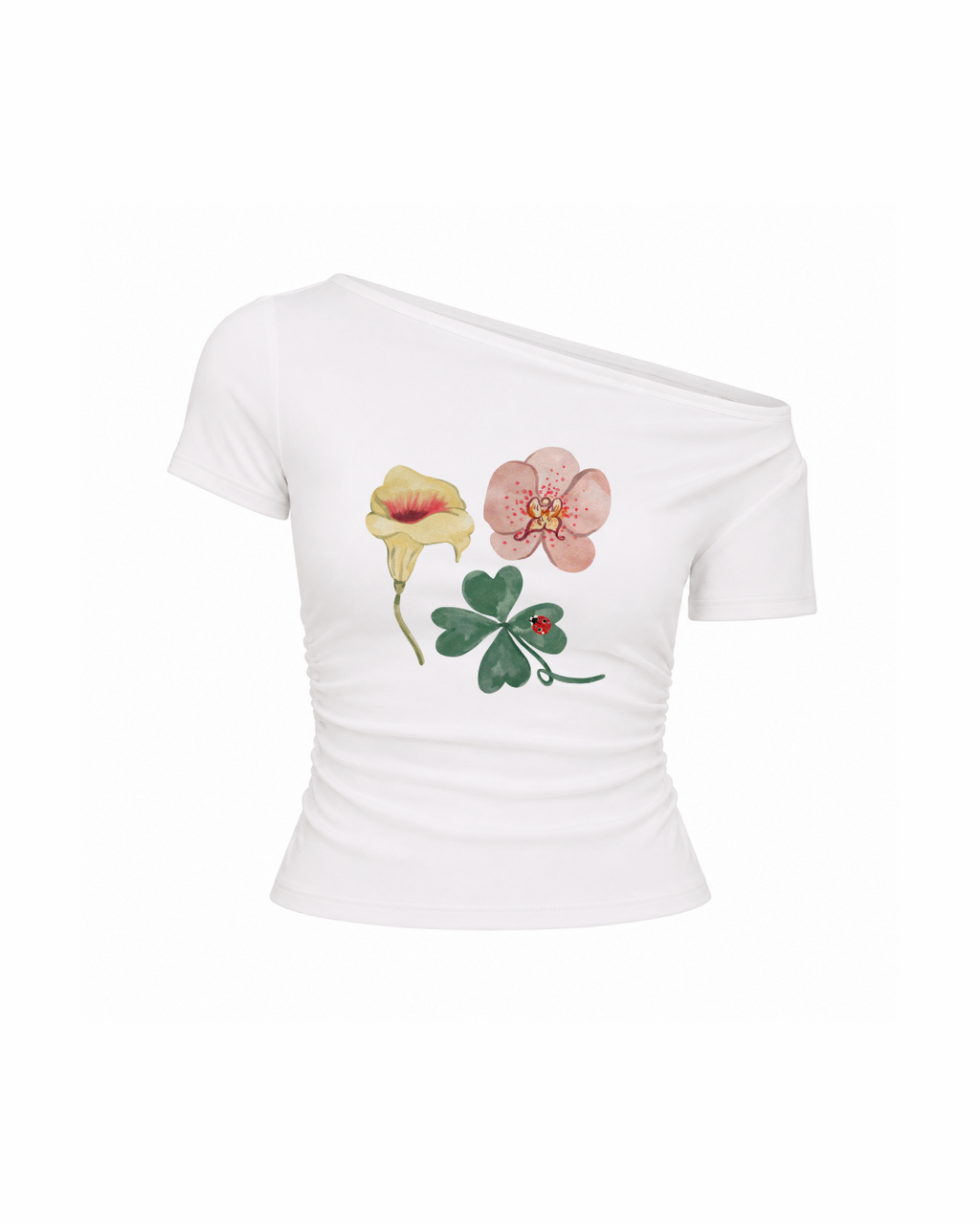 Lucky Girl Off-Shoulder Lounge Tee