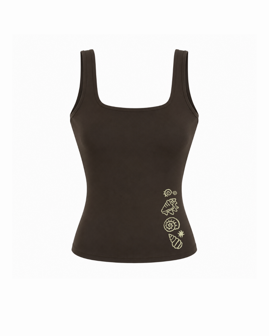 Seashells Padded Tank (Brown)