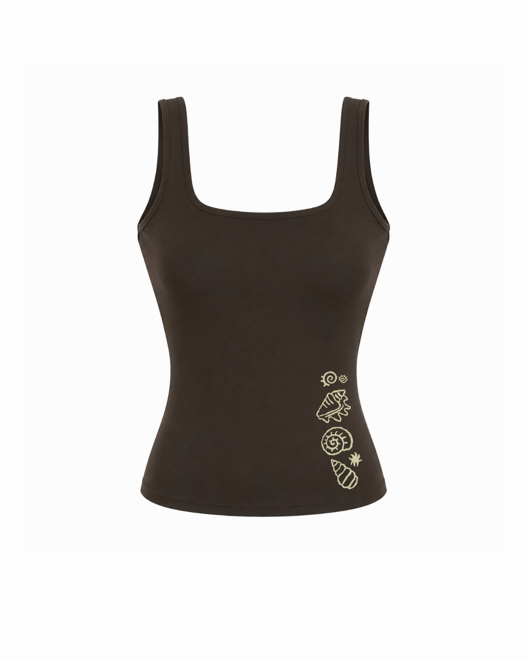 Seashells Padded Tank (Brown)