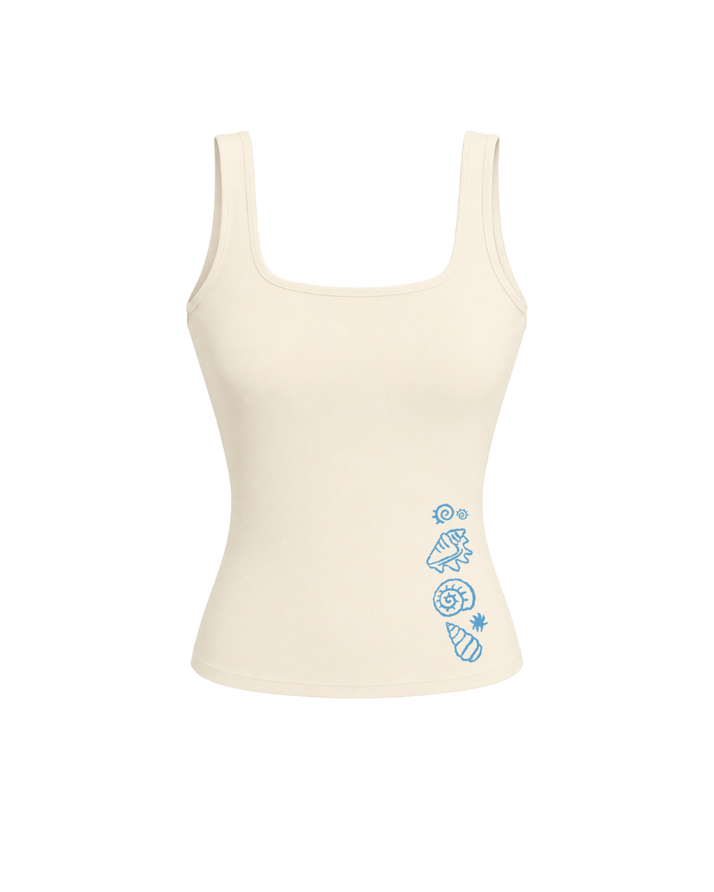 Seashells Padded Tank (Cream)