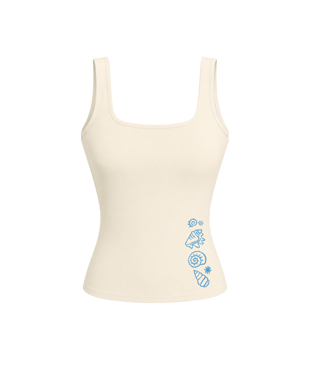 Seashells Padded Tank (Cream)