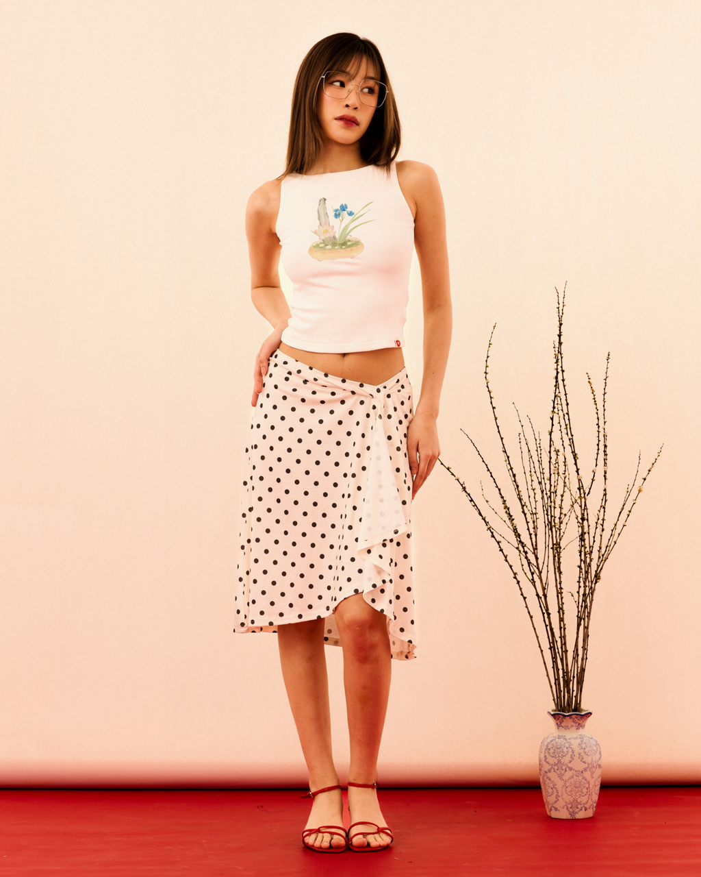 Bonsai Lily Boatneck Tank (White)