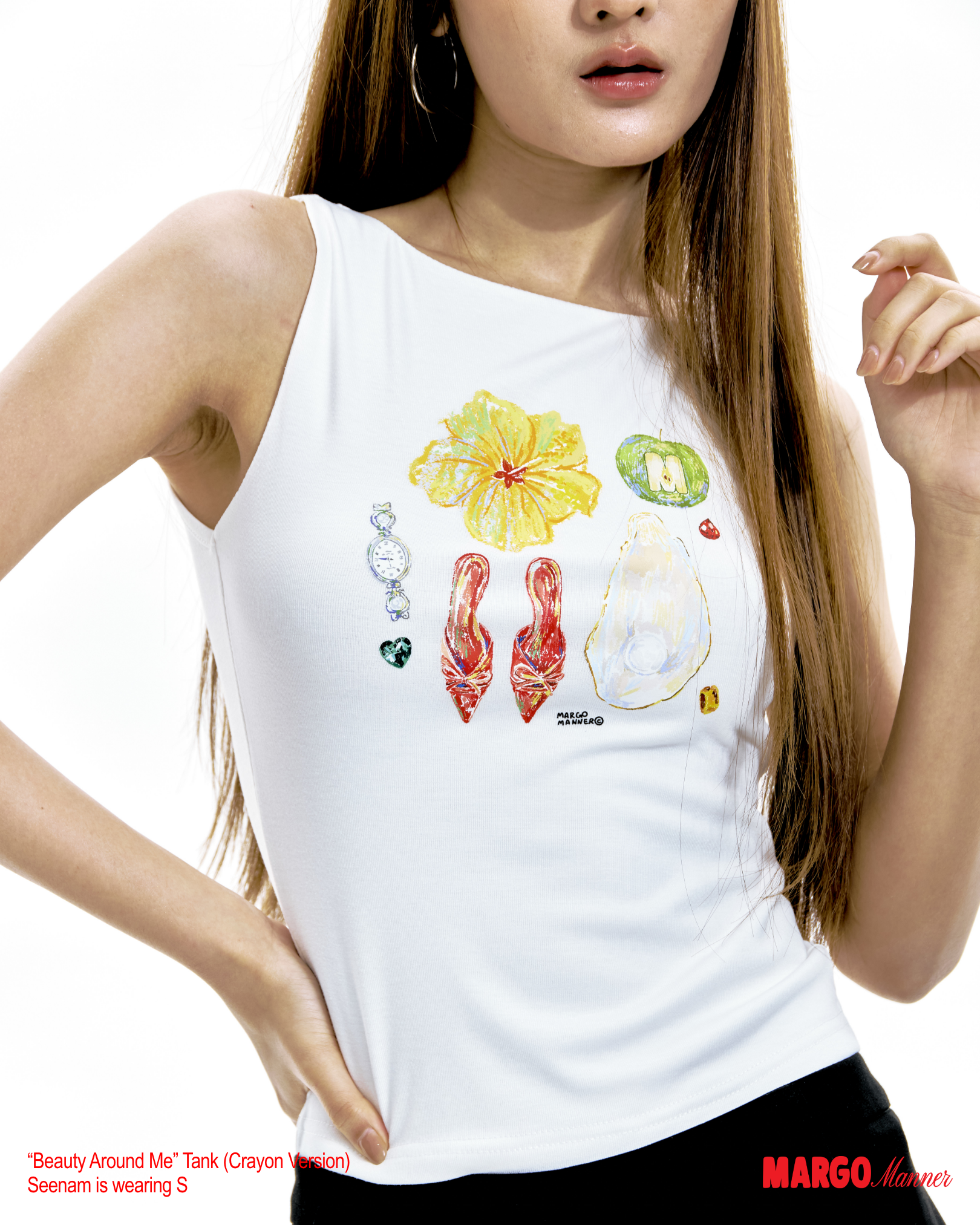 "Beauty Around Me" Boatneck Tank (Crayon Ver.)