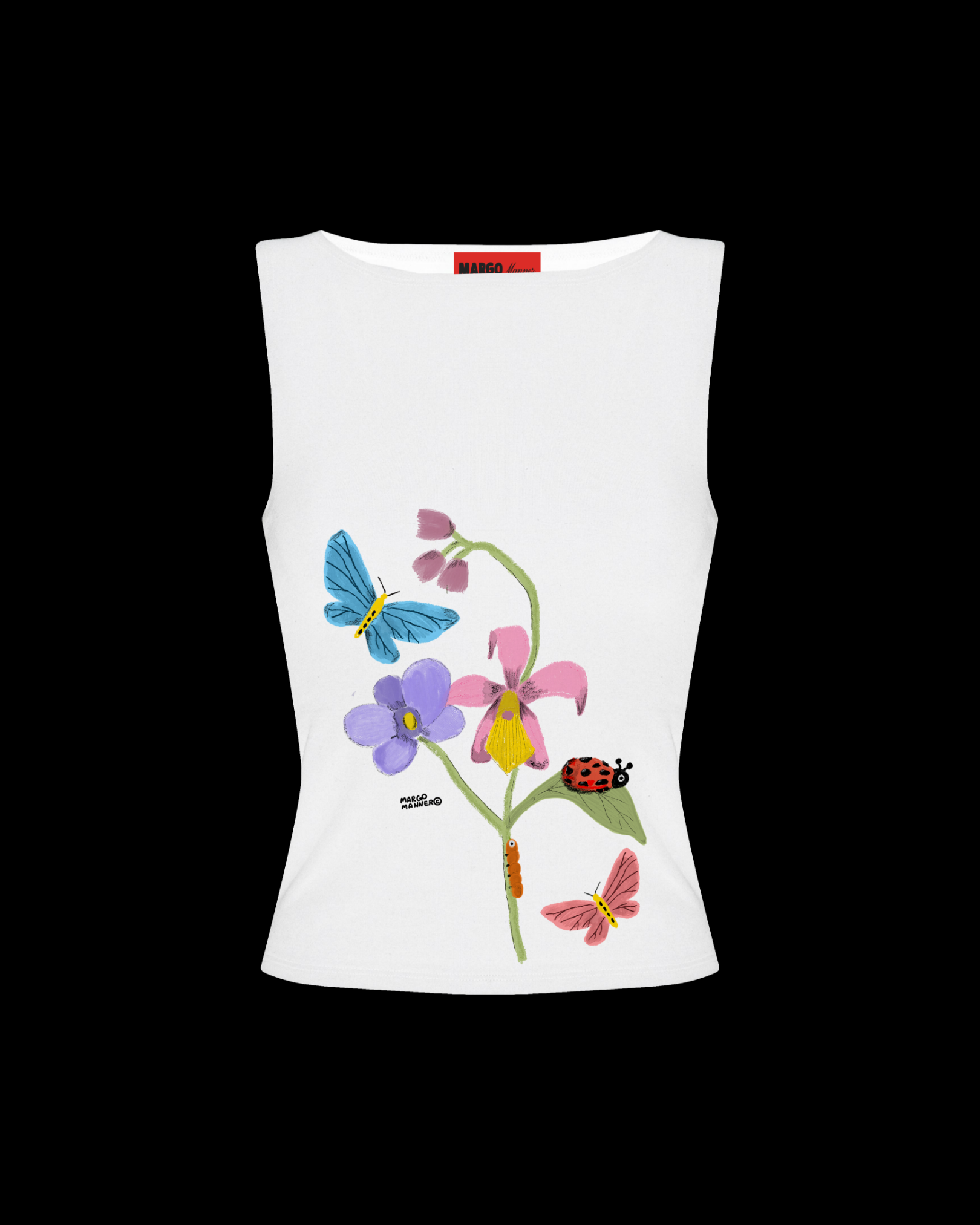 "I'm Blooming" Boatneck Tank (White)