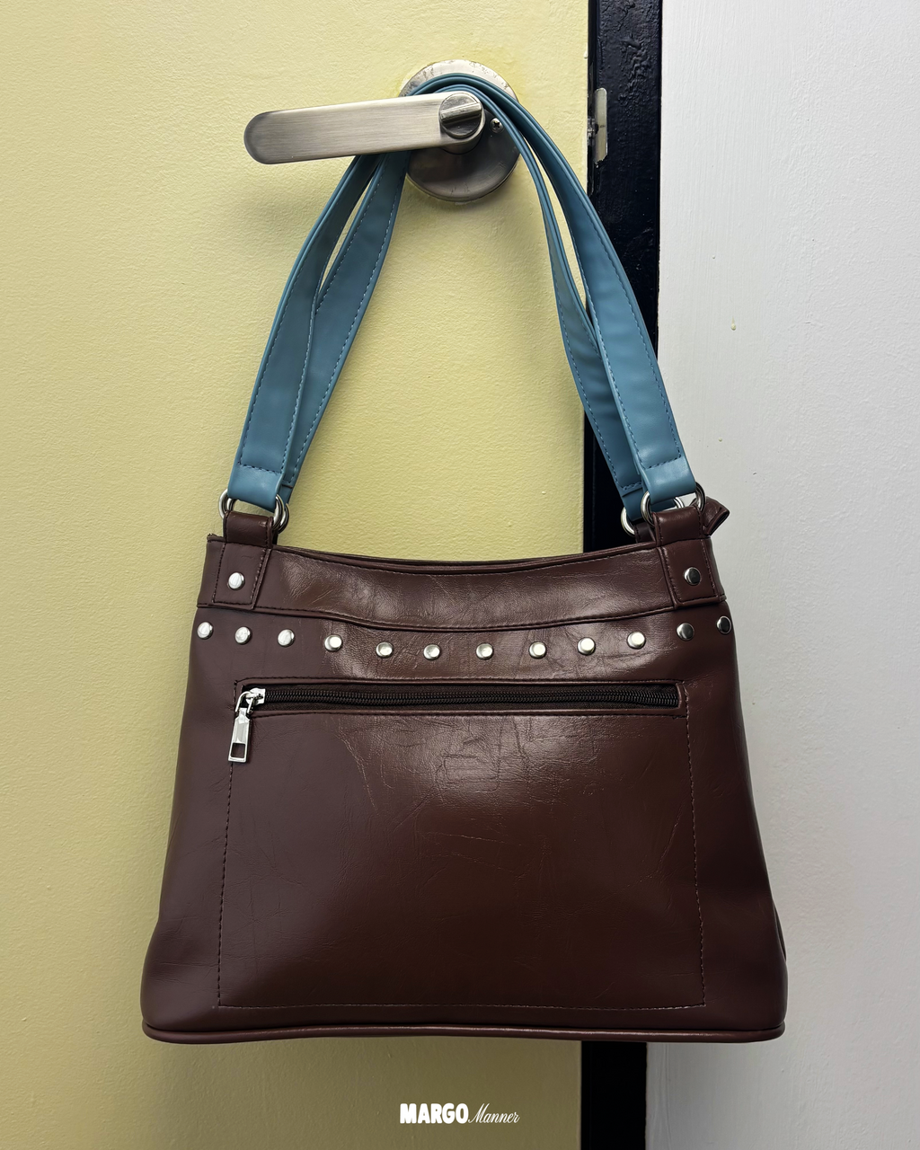 Muse Studded Shoulder Bag (Espresso)