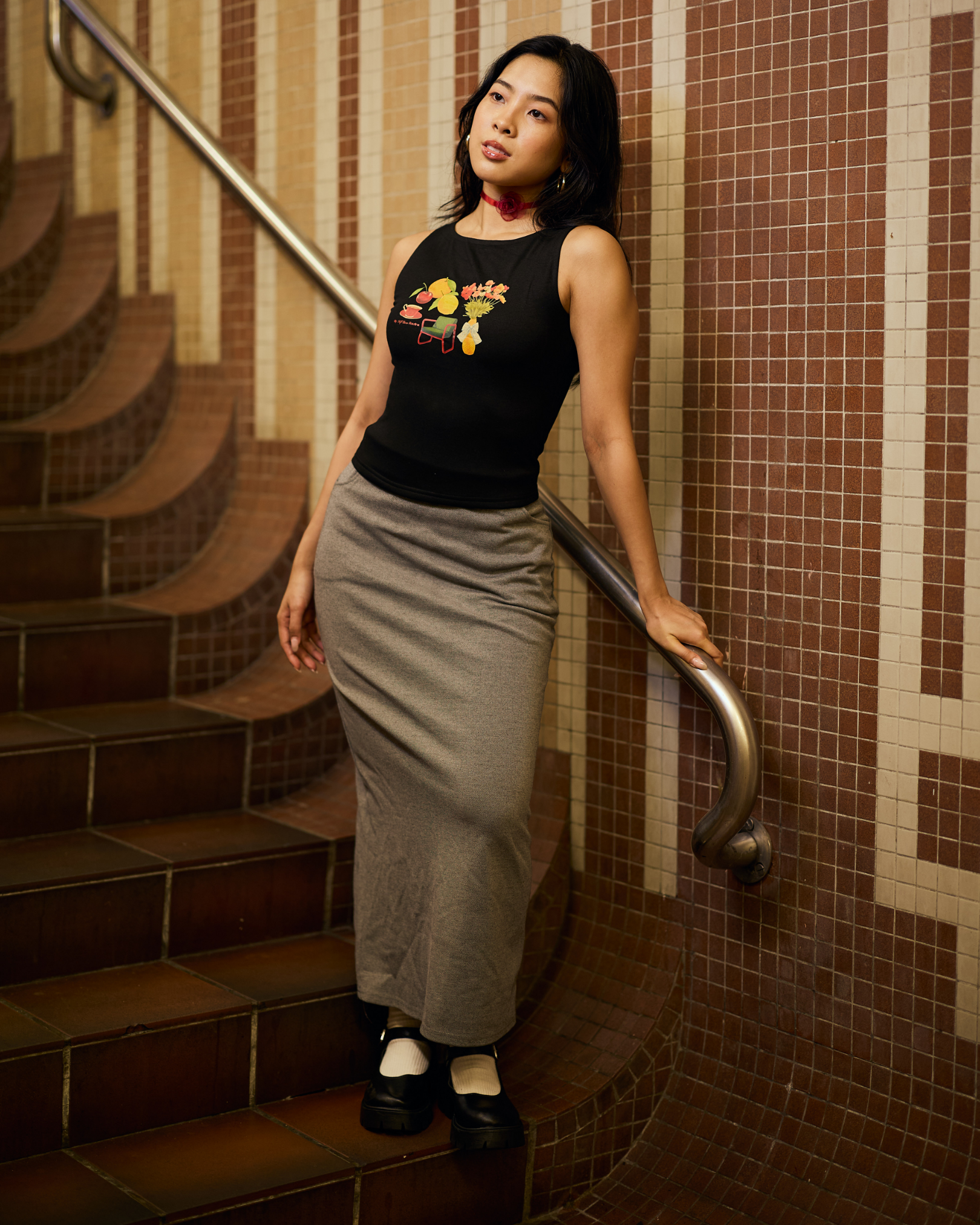 "Self-Care Routine" Boatneck Tank (Black)