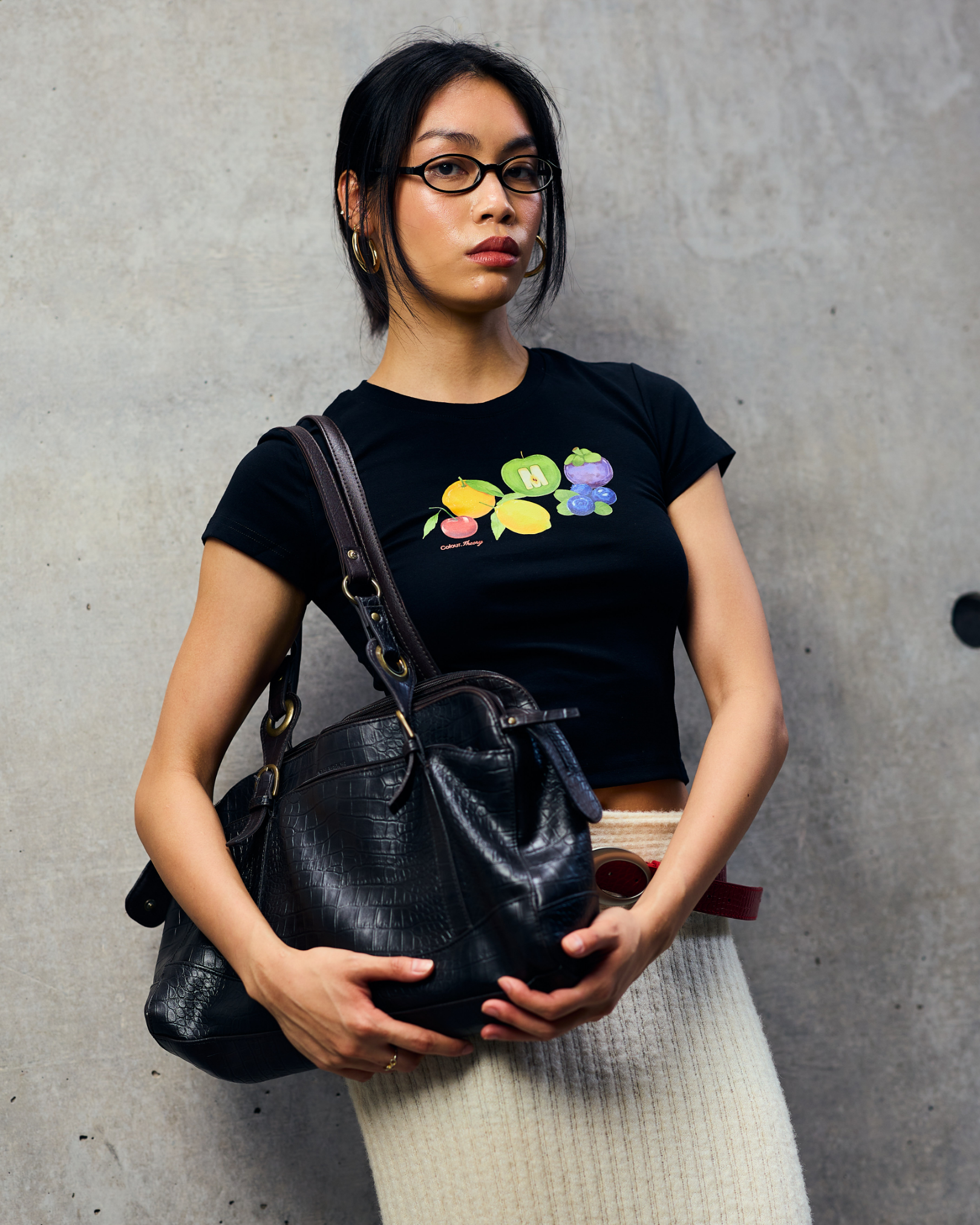 "Colour Theory" Baby Tee (Black)