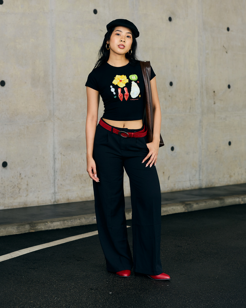 "Beauty Around Me" Baby Tee (Black)