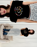 [ETA: END AUG] Swirl Lounge Ruched Tee in Black (Backorder)