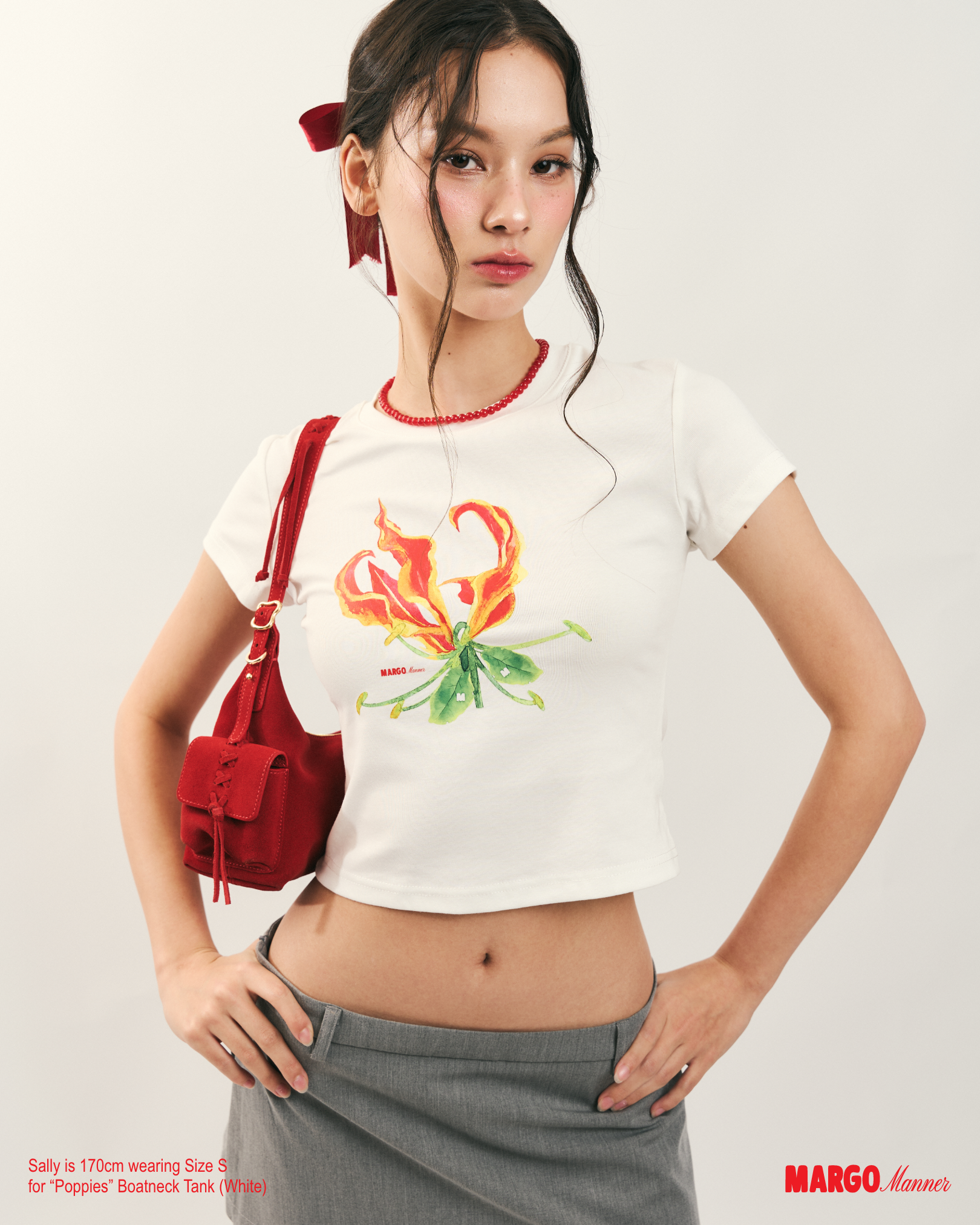 "Gloriosa" Baby Tee (White)