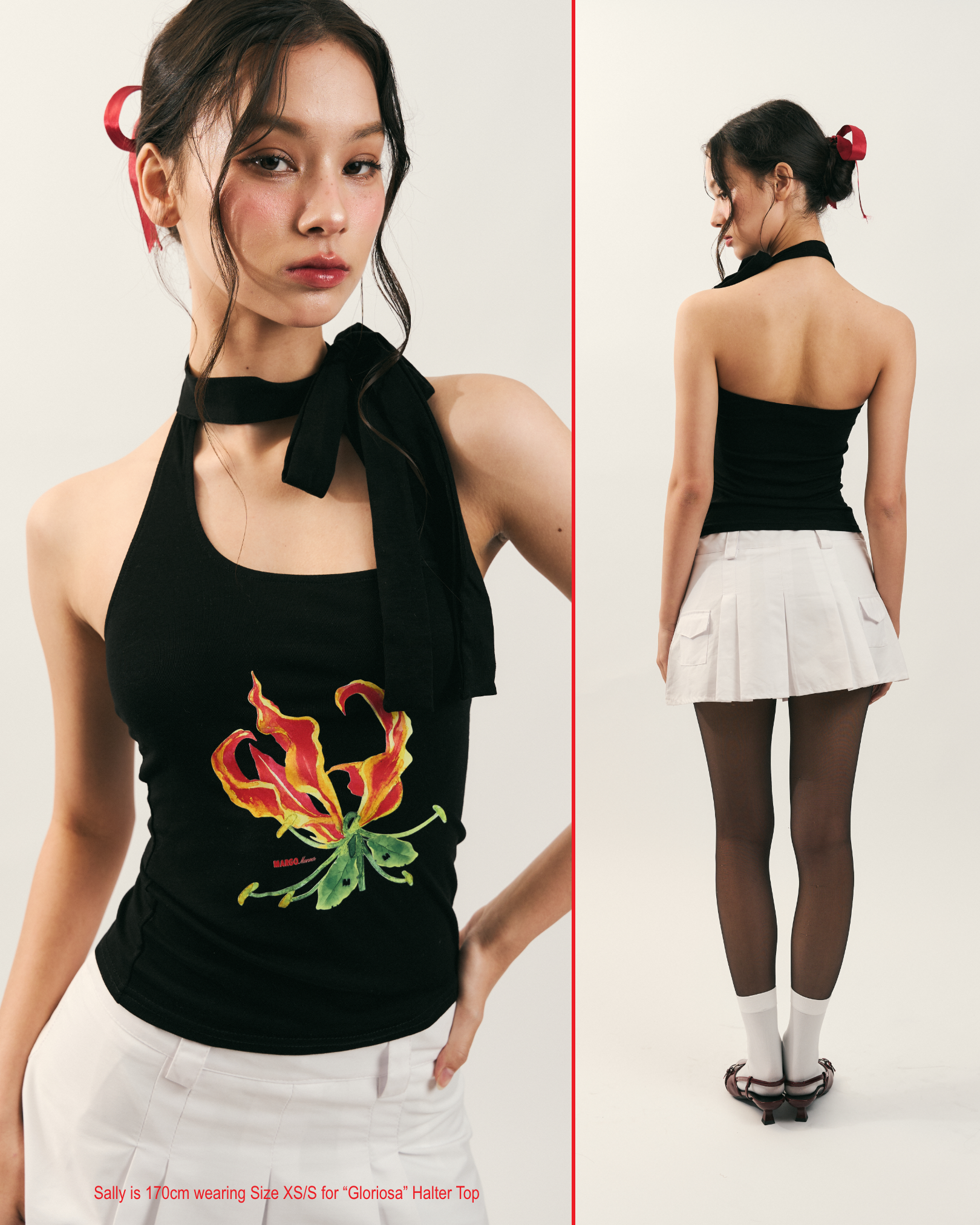"Gloriosa" Halter Top (Black)