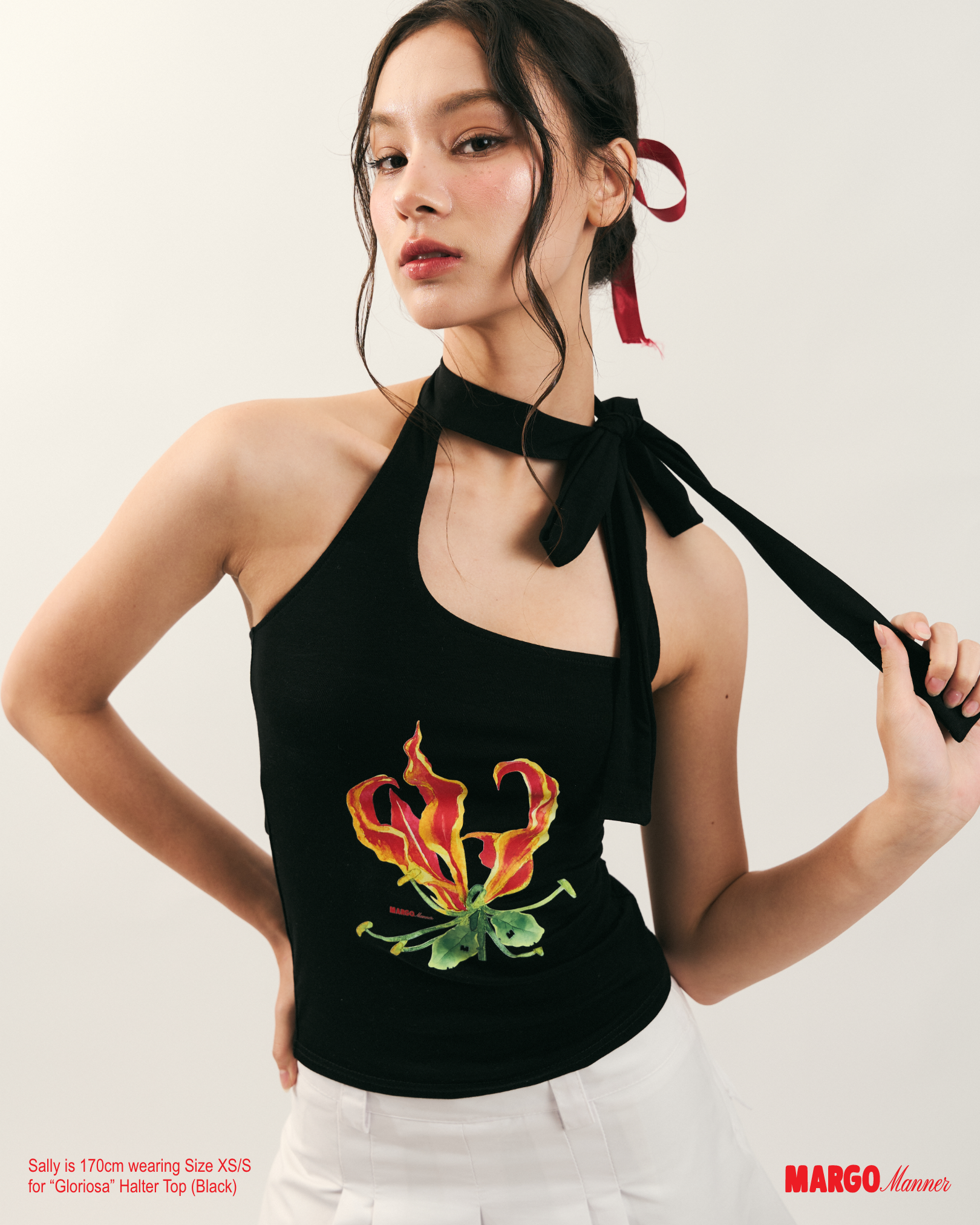 "Gloriosa" Halter Top (Black)