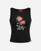 [Backorder] Chrysanthemum Boatneck Tank (Black)