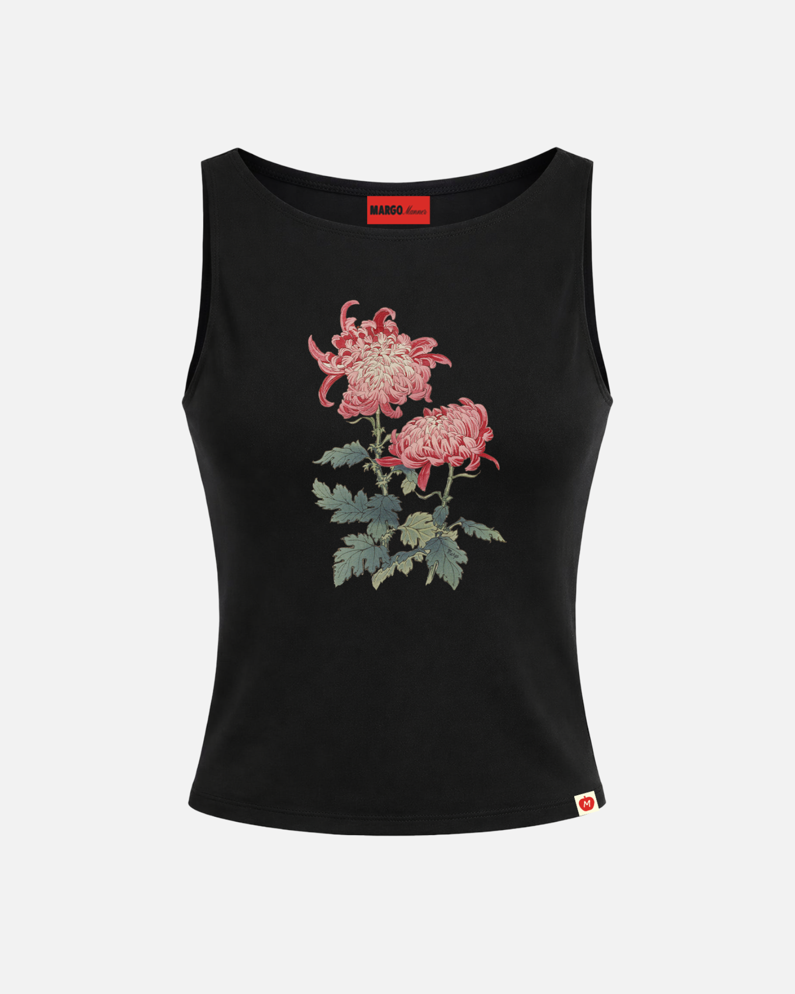Chrysanthemum Boatneck Tank (Black)